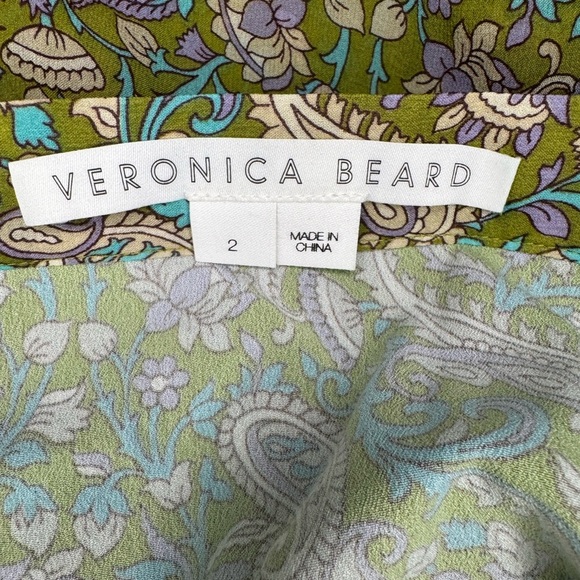 Veronica Beard Fern Paisley Eleonora Ruffle Midi Skir Size 2 - Picture 9 of 11